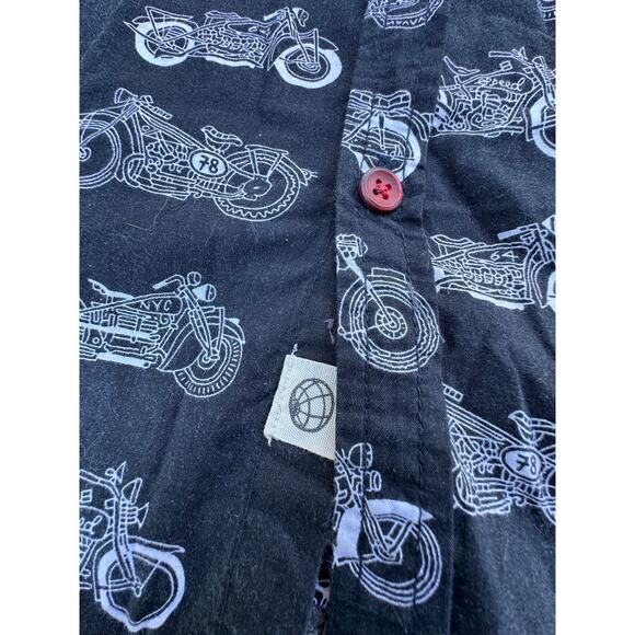 Motorcycle AOP Western Free Planet Button Down Size Small - Picture 5 of 5